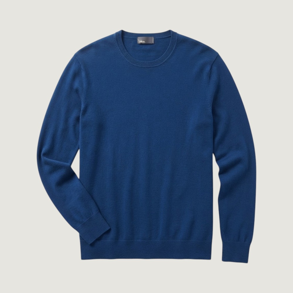 Vince Mens XL Blue Silk Cotton Cashmere Blend Crewneck Sweater 1018